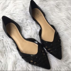 Vince CAMUTO Black Pointed Flats SZ 9.5 Leather